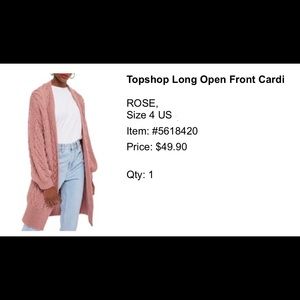 Topshop Knit Cardigan in Rose Pink Blush